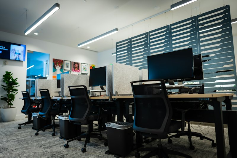 Office with rows of desks
